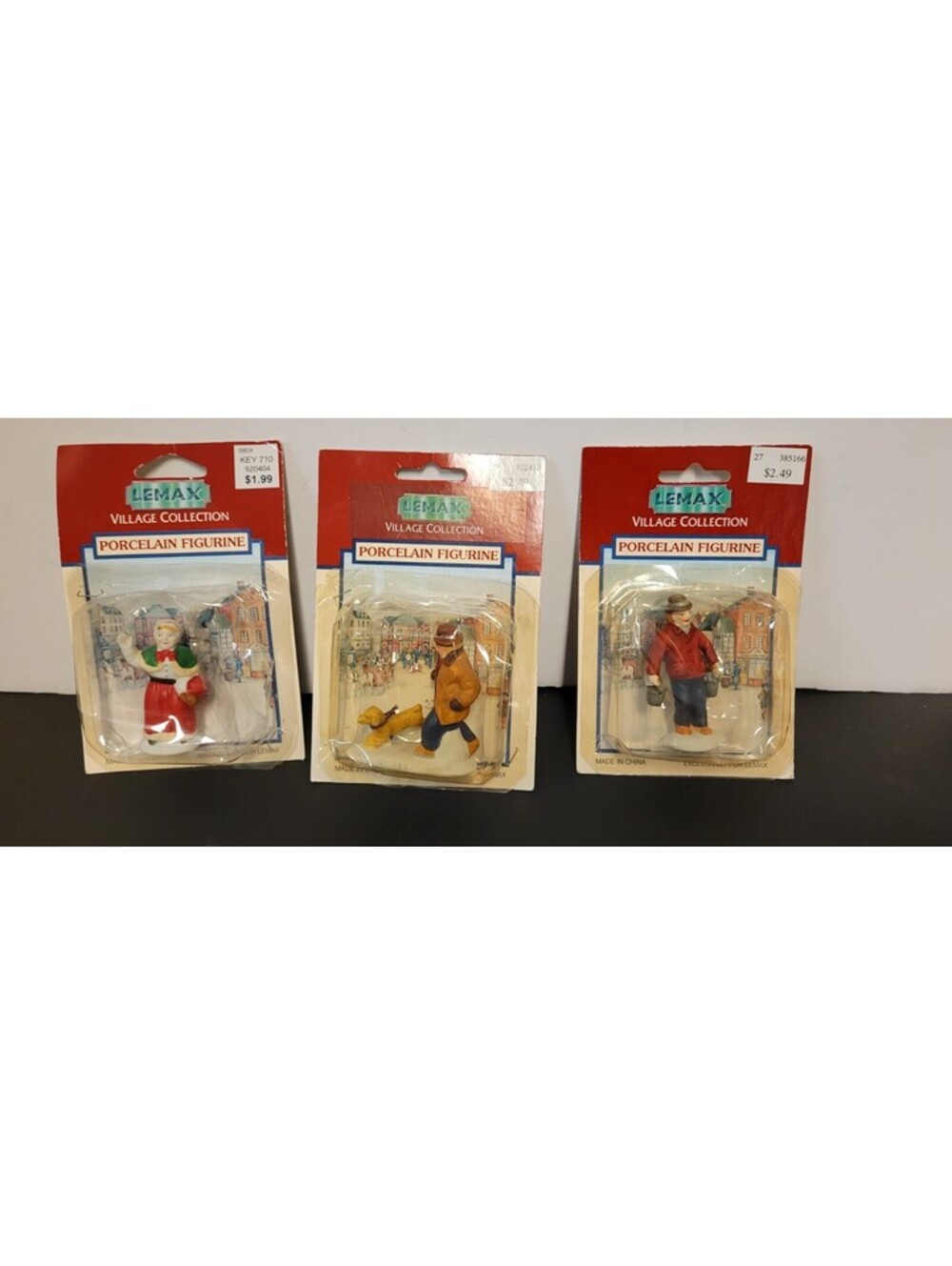 Vintage Lemax Village Collection 1995 1996 Porcelain Figurines- Lot of 3